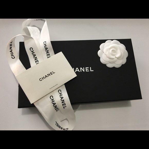 CHANEL Other - CHANEL box with rose ribbons & care manual 10x6x2